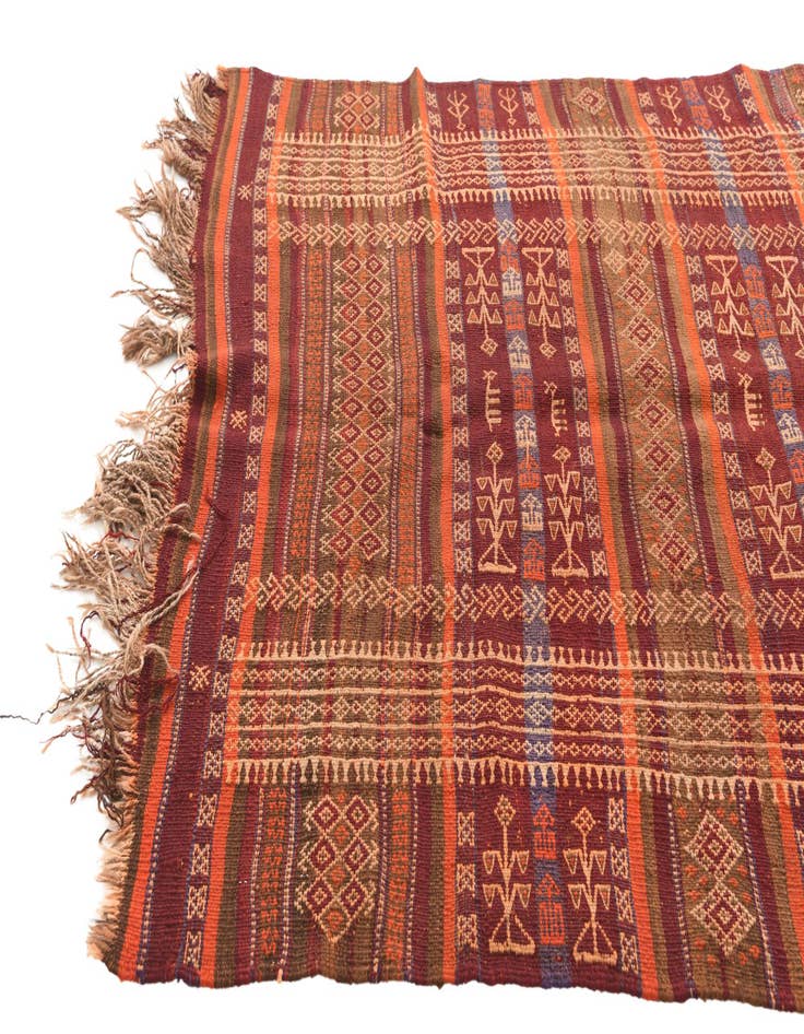 Detail image of 4' 9 x 11' 2  Hand Woven Kilim Fars Wool Runner Rug