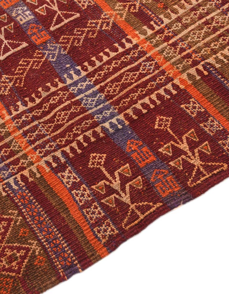 Detail image of 4' 9 x 11' 2  Hand Woven Kilim Fars Wool Runner Rug