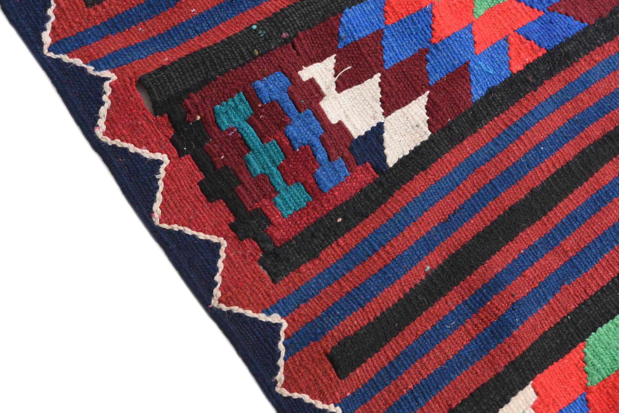 3' x 12' 2 Hand Woven Kilim Fars Wool Runner Rug