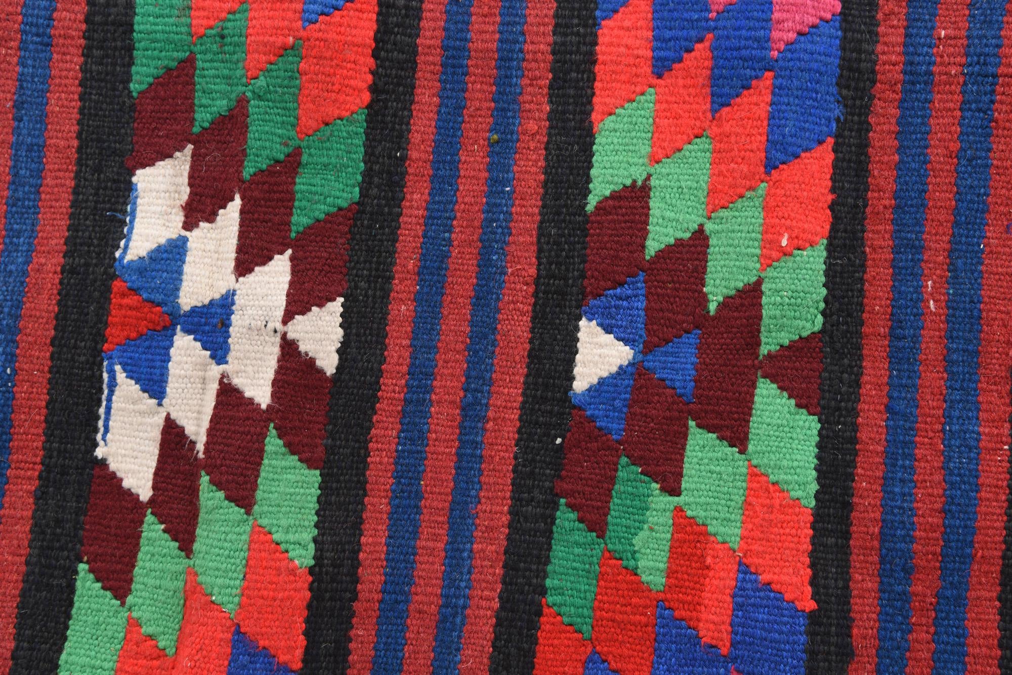 3' x 12' 2 Hand Woven Kilim Fars Wool Runner Rug