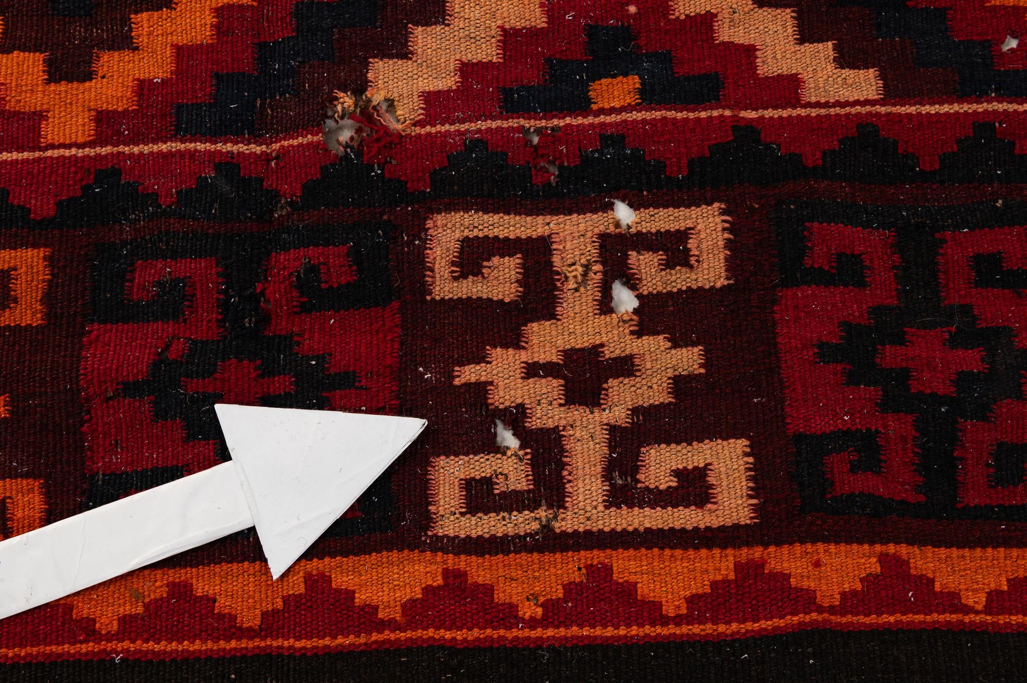 135cm x 425cm Hand Woven Kilim Fars Wool Runner Rug