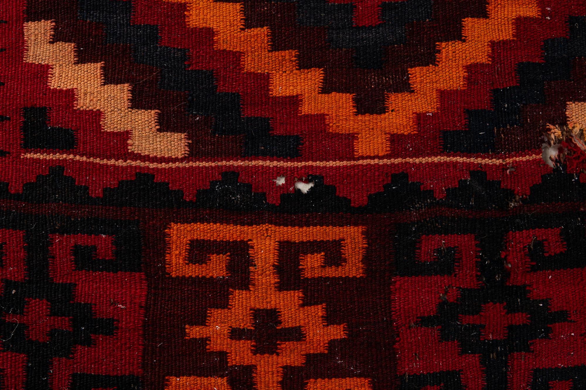 135cm x 425cm Hand Woven Kilim Fars Wool Runner Rug