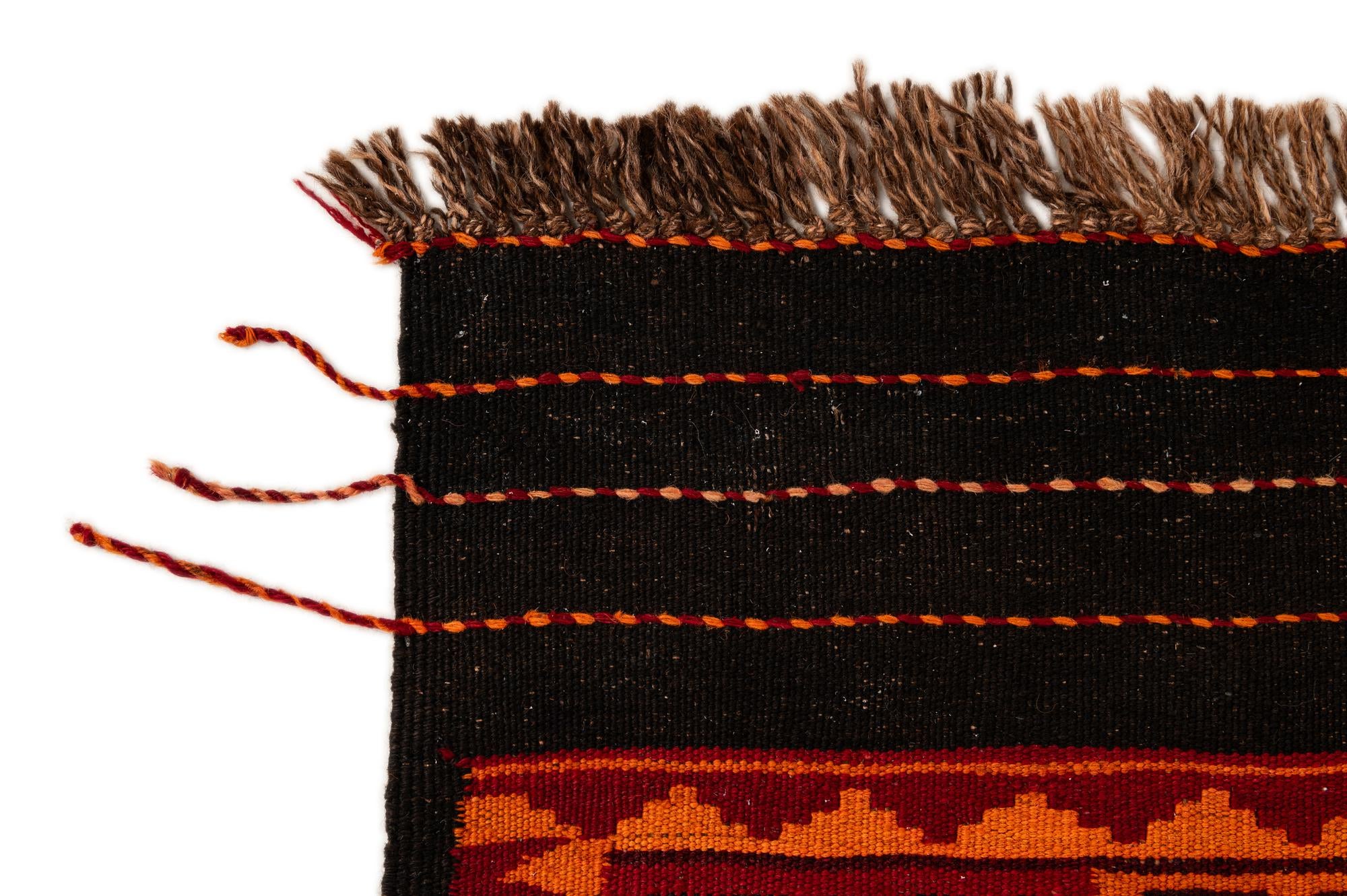 135cm x 425cm Hand Woven Kilim Fars Wool Runner Rug