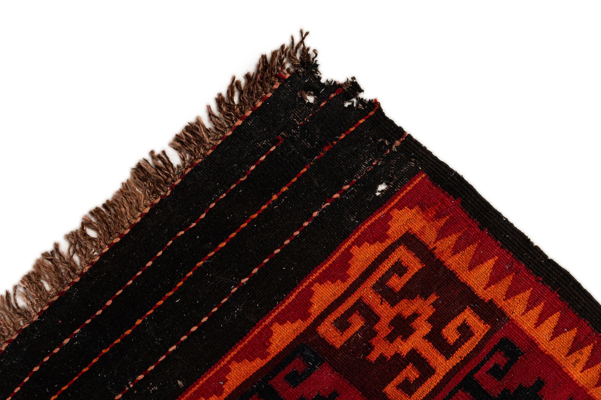 135cm x 425cm Hand Woven Kilim Fars Wool Runner Rug