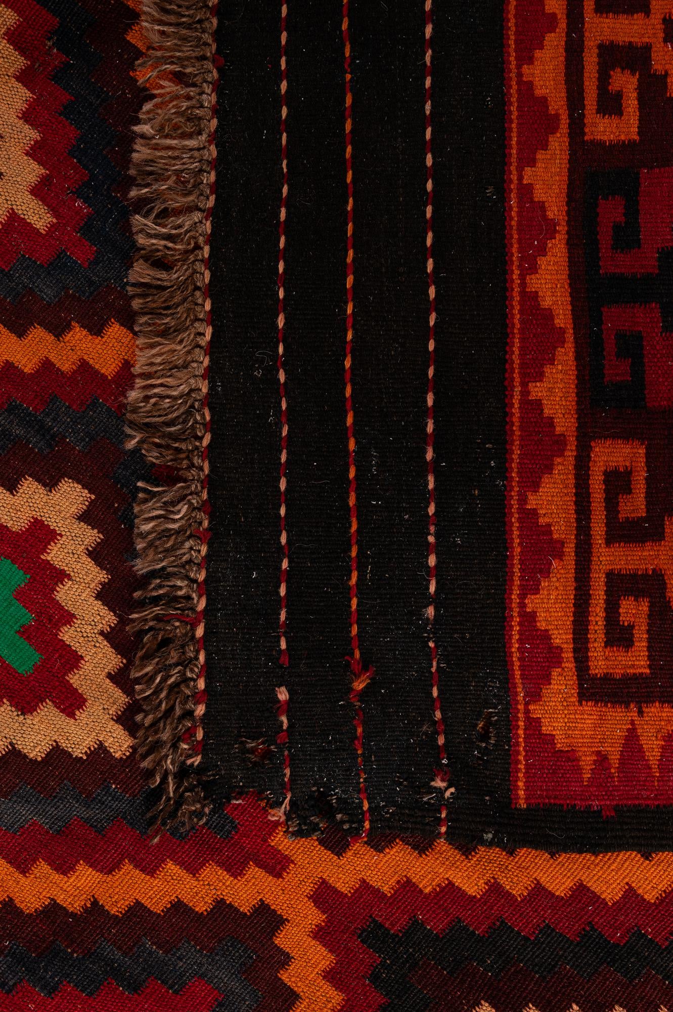 135cm x 425cm Hand Woven Kilim Fars Wool Runner Rug