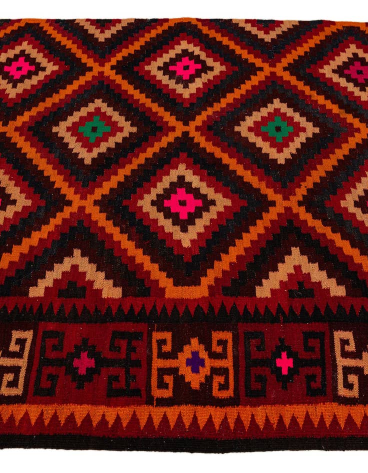 Detail image of 4' 6 x 14'  Hand Woven Kilim Fars Wool Runner Rug