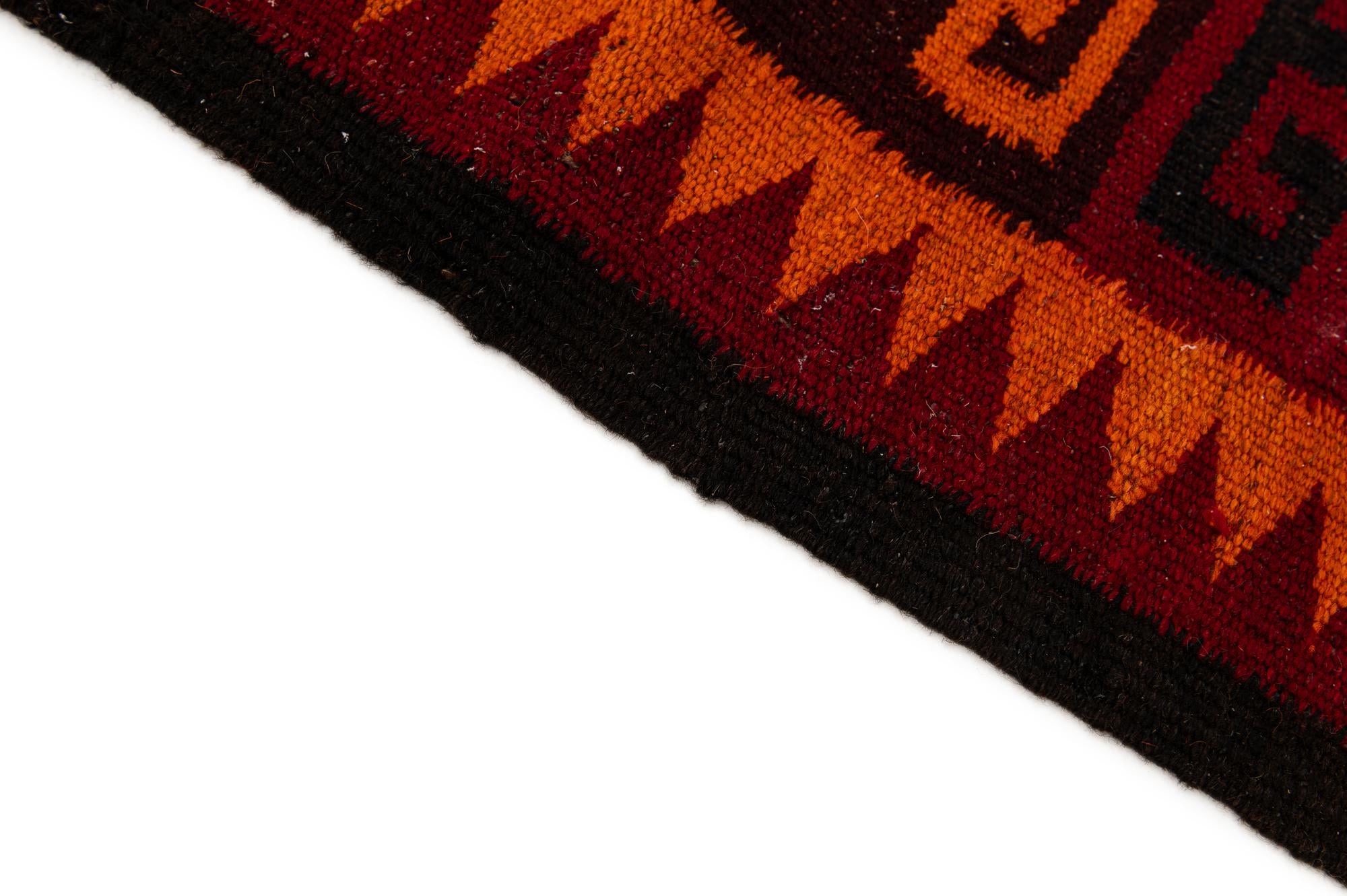 135cm x 425cm Hand Woven Kilim Fars Wool Runner Rug