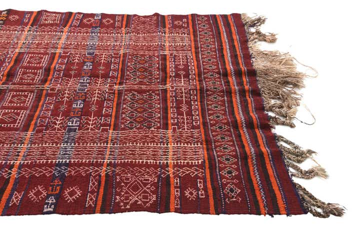 4' 5 x 11' Hand Woven Kilim Fars Wool Runner Rug