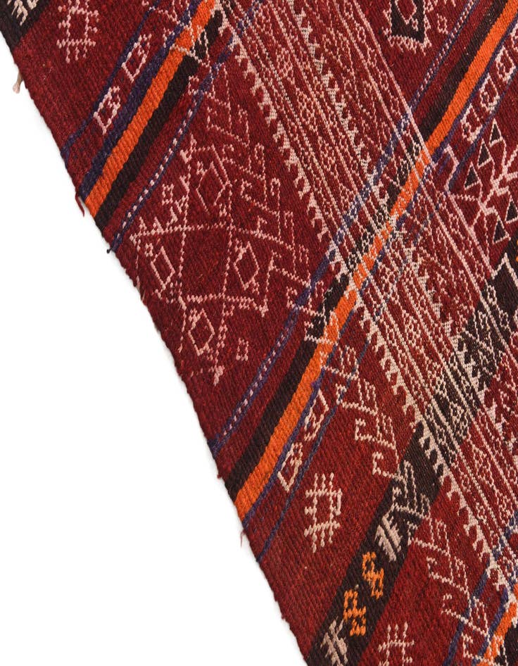 Detail image of 4' 5 x 11'  Hand Woven Kilim Fars Wool Runner Rug