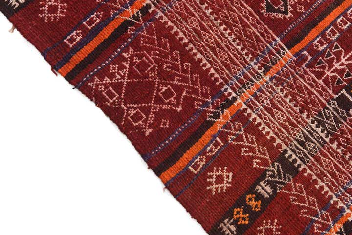 4' 5 x 11' Hand Woven Kilim Fars Wool Runner Rug