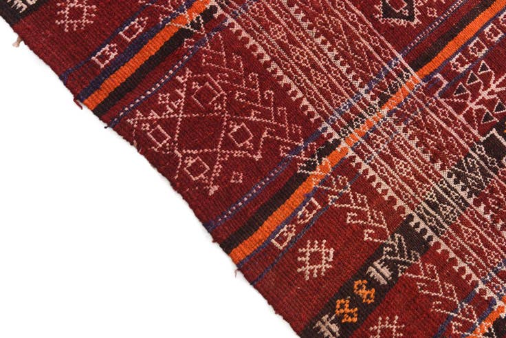 Detail image of 4' 5 x 11' Hand Woven Kilim Fars Wool Runner Rug