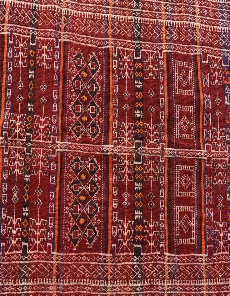 Detail image of 4' 5 x 11'  Hand Woven Kilim Fars Wool Runner Rug