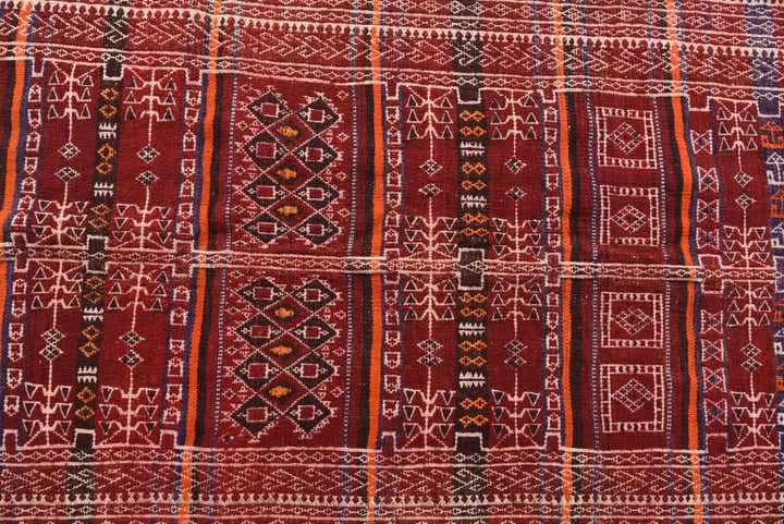 4' 5 x 11' Hand Woven Kilim Fars Wool Runner Rug