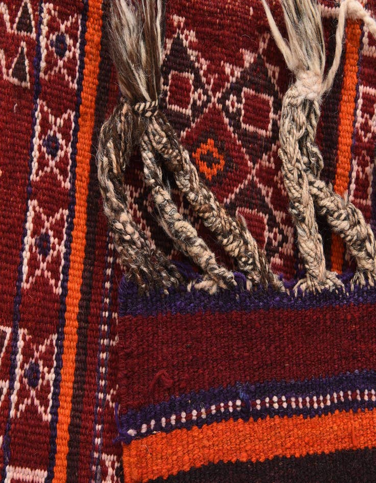 Detail image of 4' 5 x 11'  Hand Woven Kilim Fars Wool Runner Rug