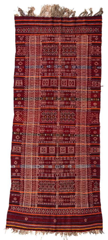4' 5 x 11' Hand Woven Kilim Fars Wool Runner Rug