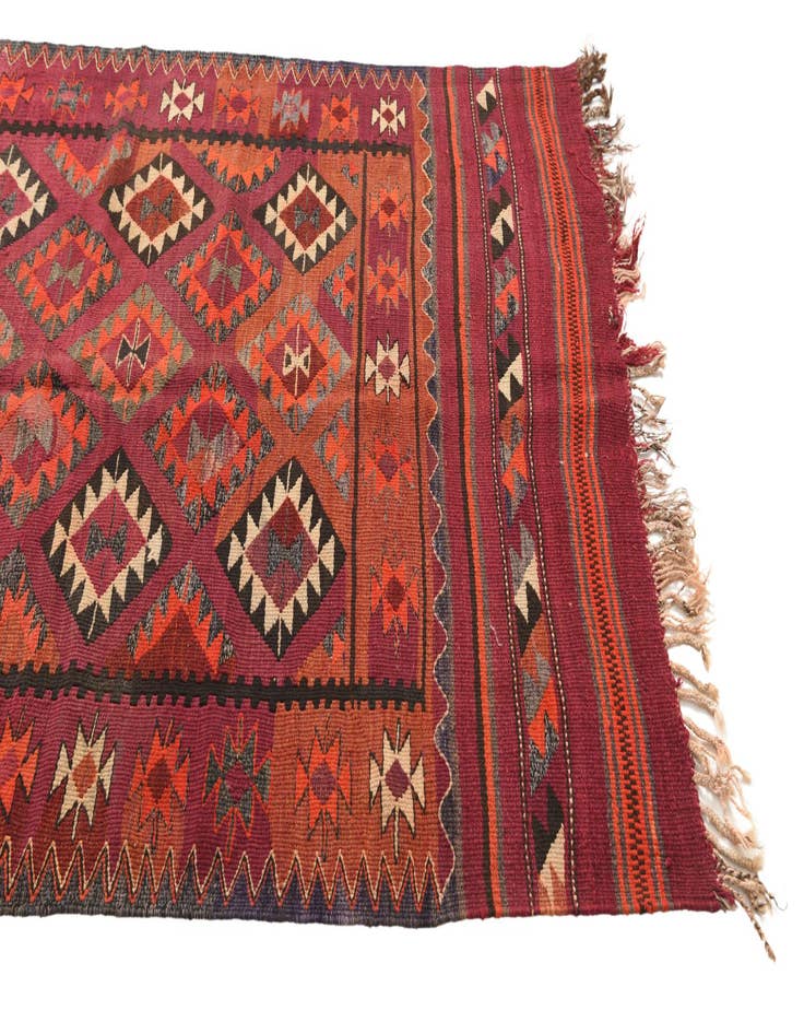 Detail image of 4' 6 x 11' 1  Hand Woven Kilim Fars Wool Runner Rug