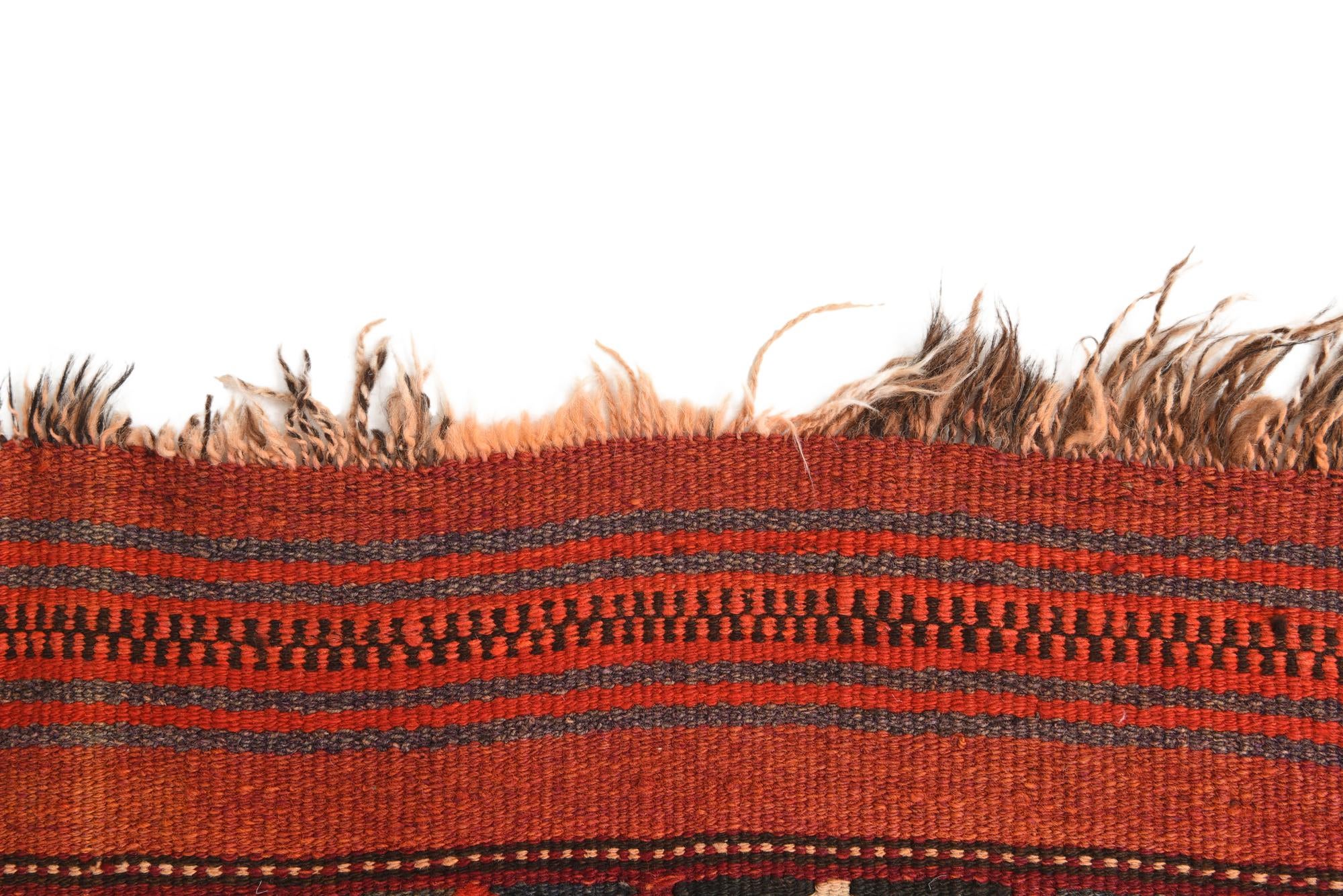 4' 6 x 11' 1 Hand Woven Kilim Fars Wool Runner Rug