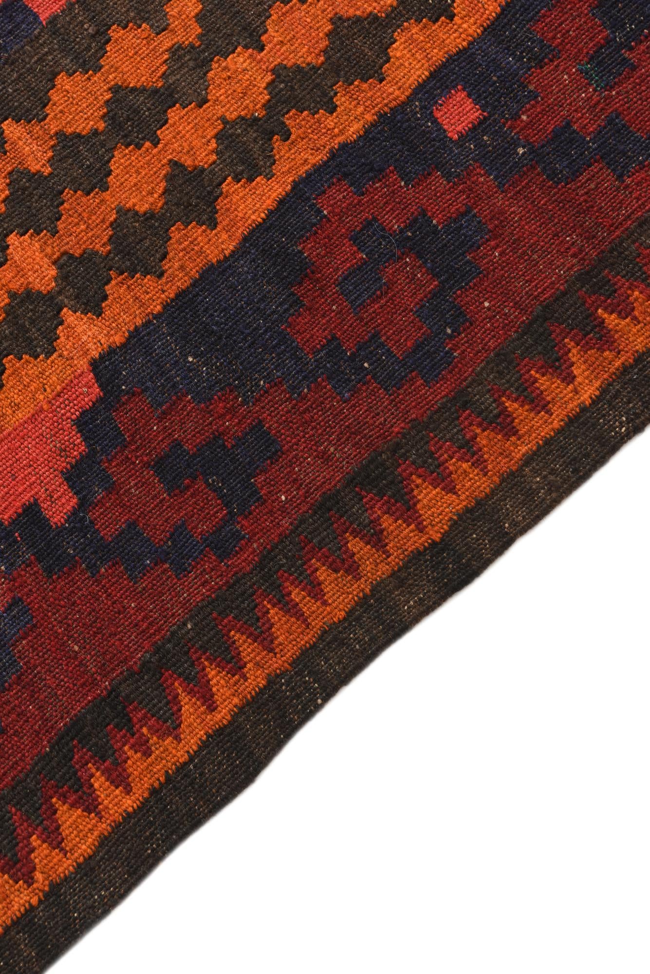 5' 6 x 9' 10 Hand Woven Kilim Fars Wool Runner Rug