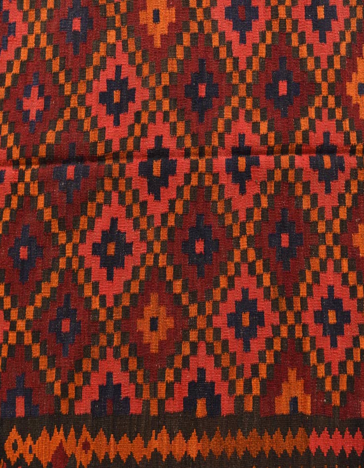 Detail image of 5' 6 x 9' 10  Hand Woven Kilim Fars Wool Runner Rug