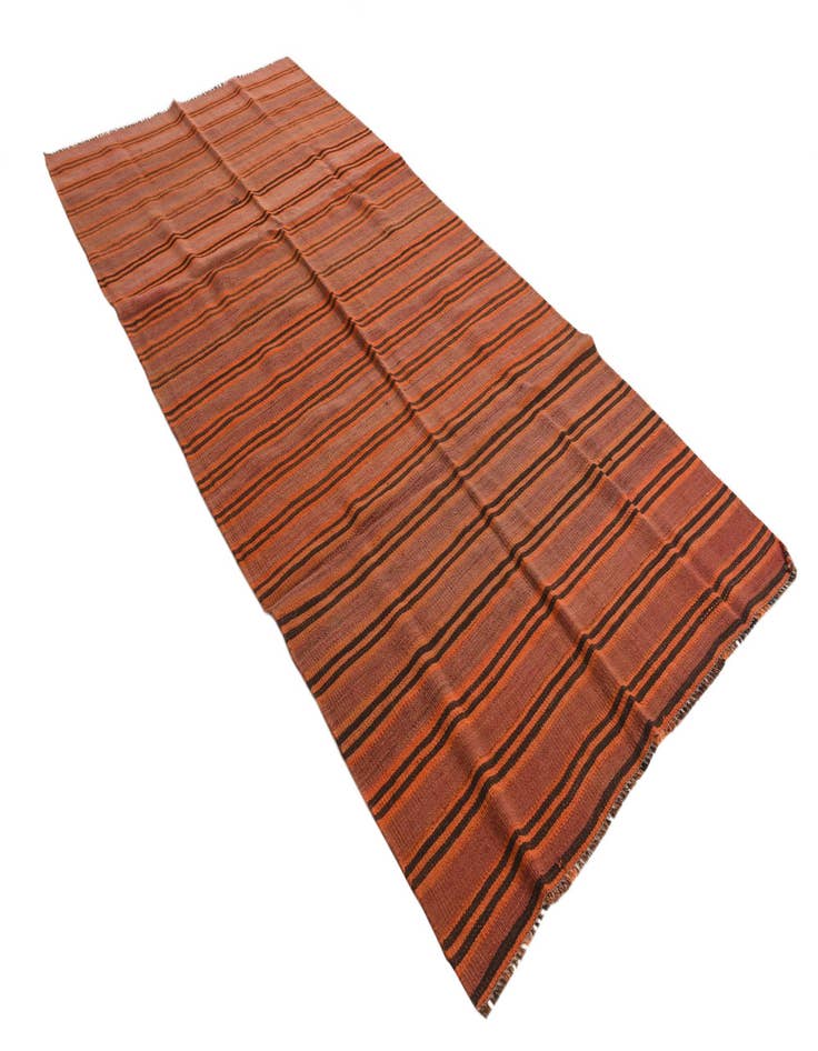 Detail image of 4' 7 x 10'  Hand Woven Kilim Fars Wool Runner Rug