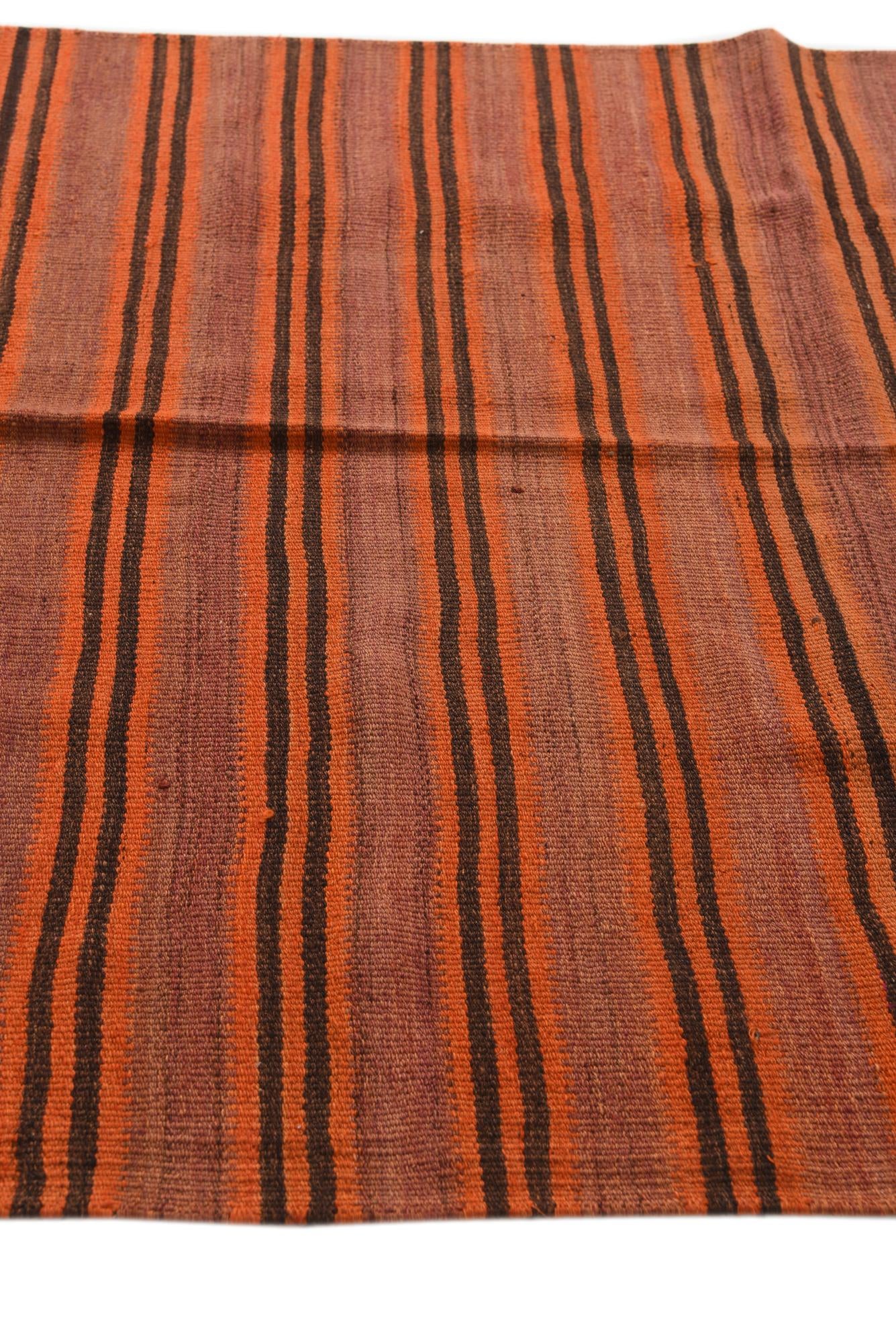4' 7 x 10' Hand Woven Kilim Fars Wool Runner Rug