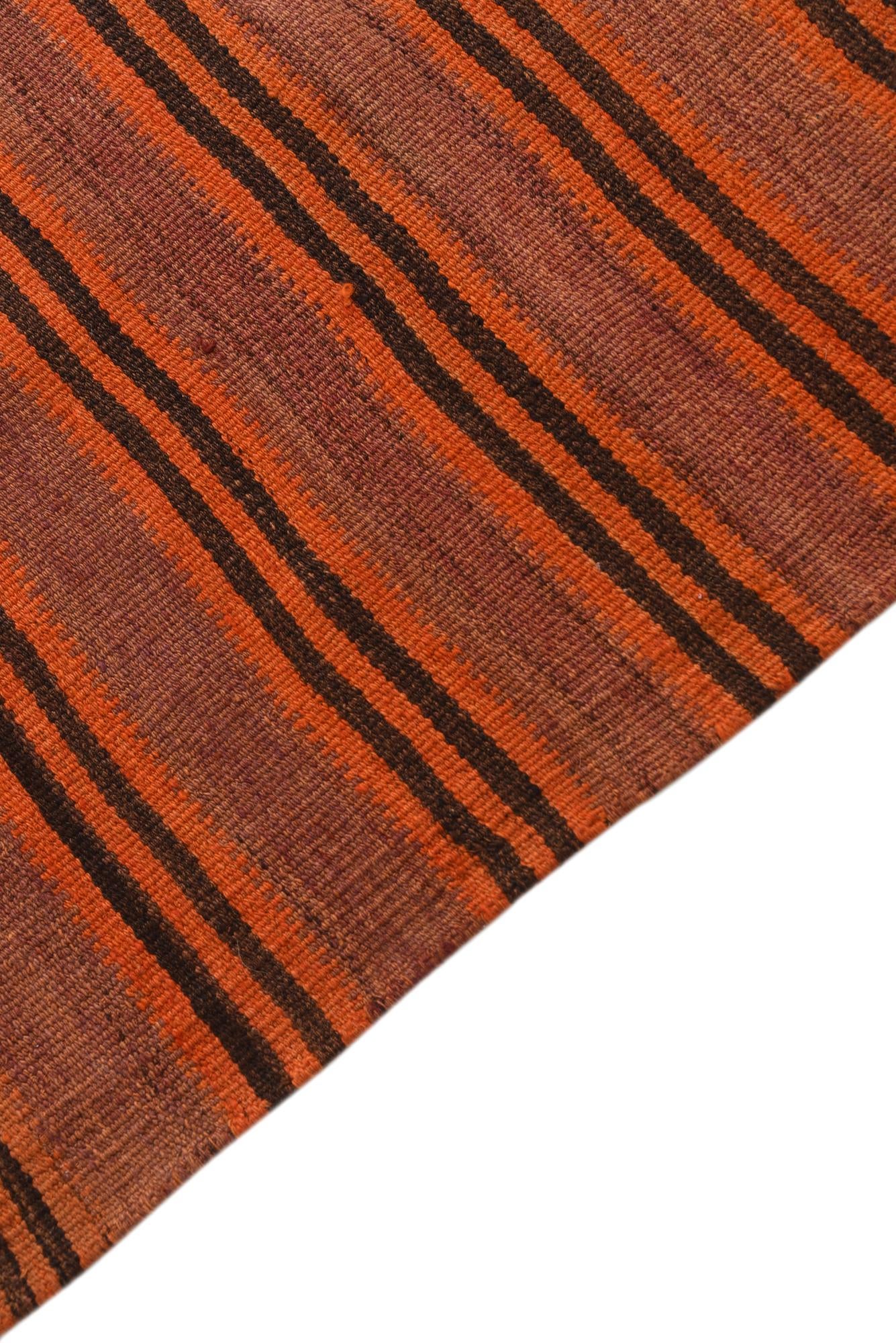4' 7 x 10' Hand Woven Kilim Fars Wool Runner Rug