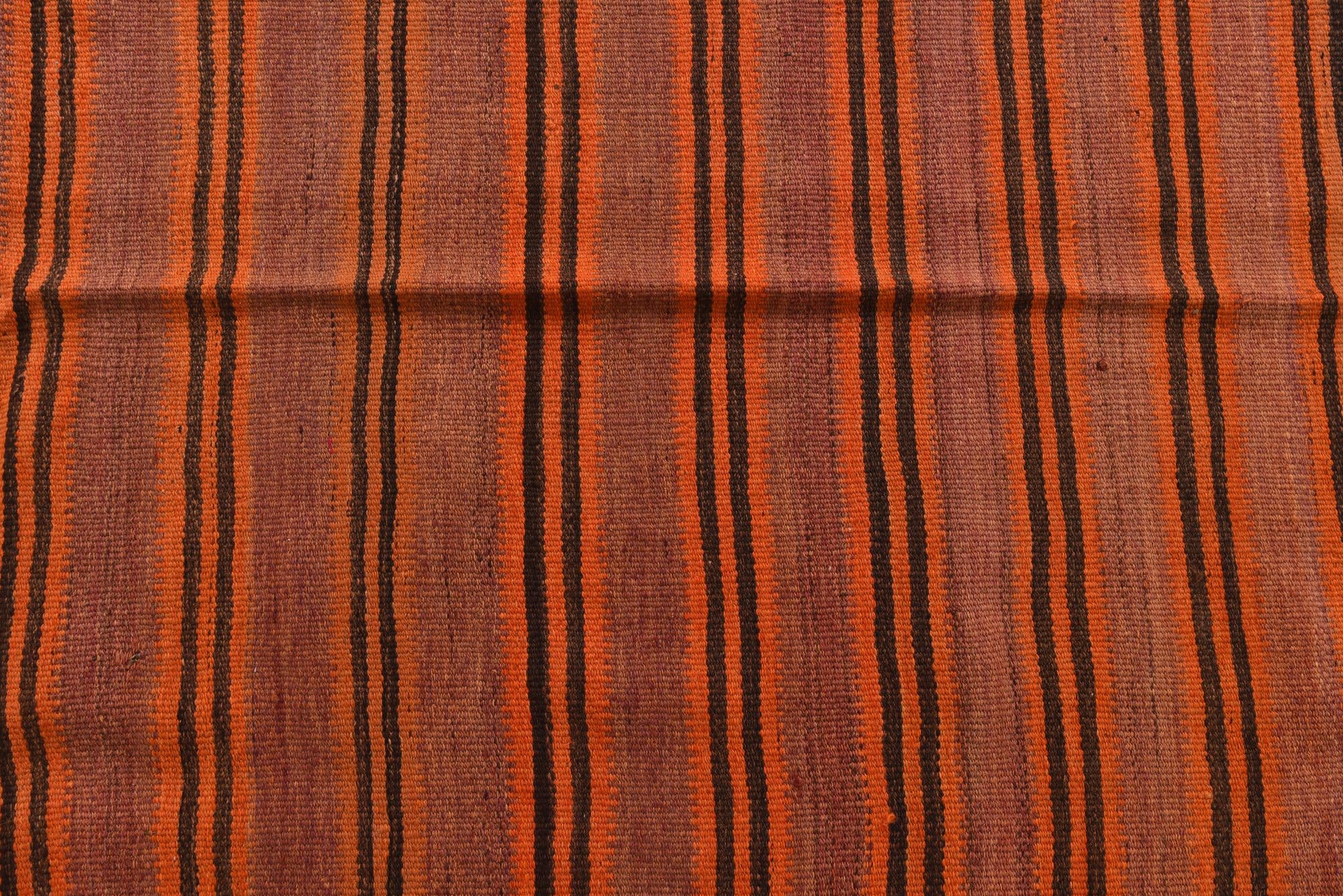 4' 7 x 10' Hand Woven Kilim Fars Wool Runner Rug