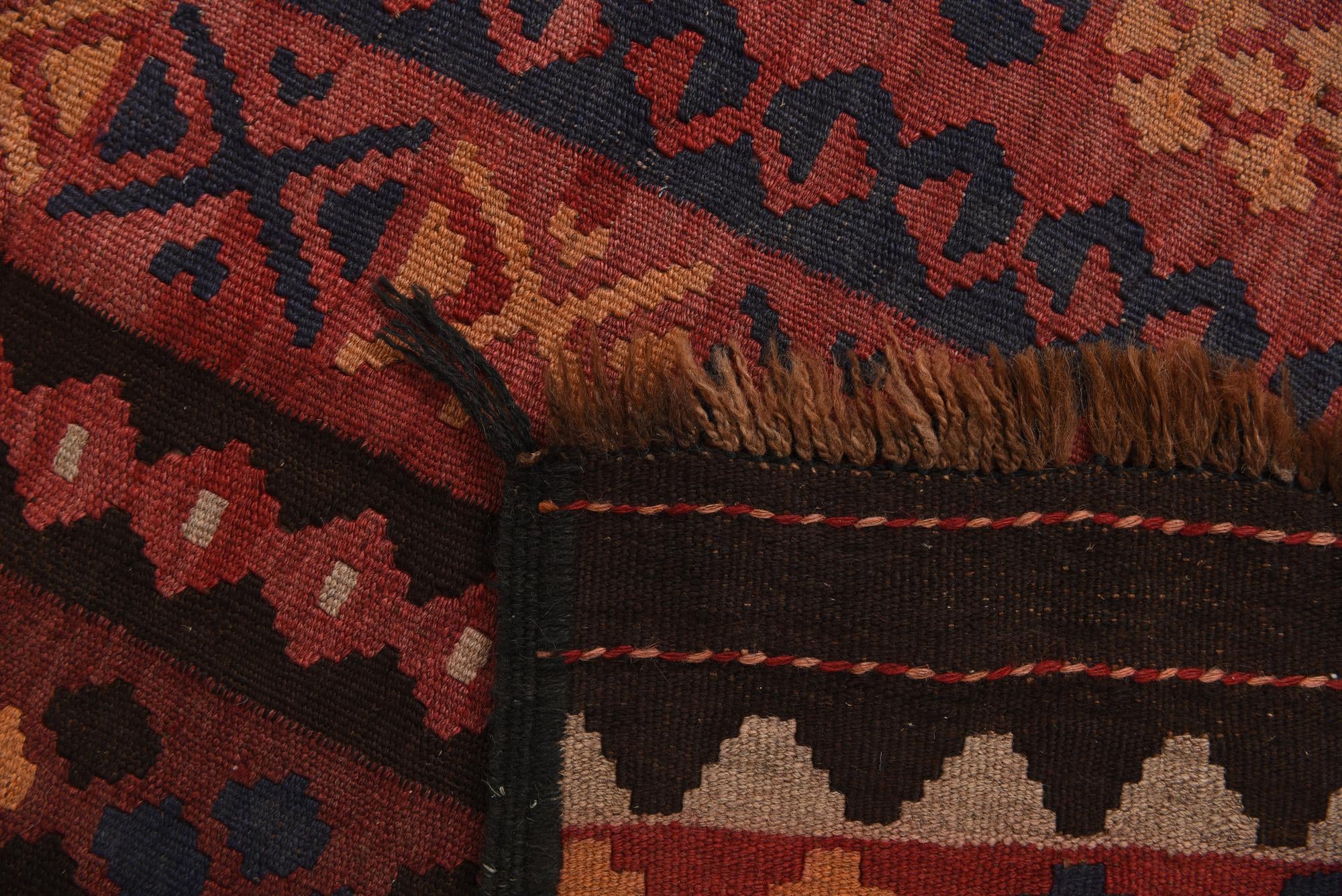 2' 10 x 14' 6 Hand Woven Kilim Fars Wool Runner Rug