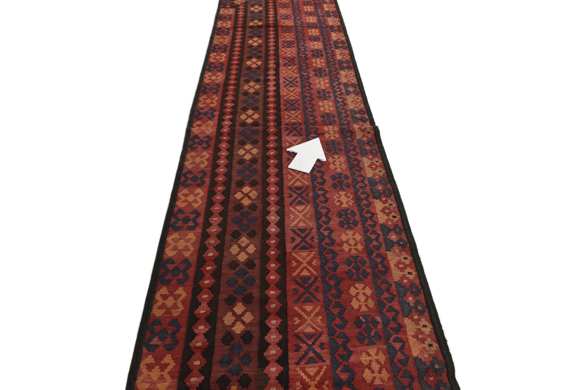 2' 10 x 14' 6 Hand Woven Kilim Fars Wool Runner Rug