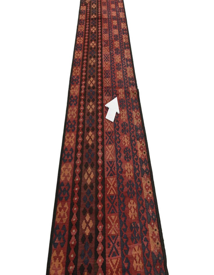 Detail image of 2' 10 x 14' 6  Hand Woven Kilim Fars Wool Runner Rug