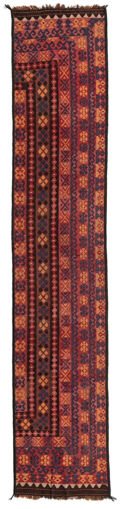 2' 10 x 14' 6 Hand Woven Kilim Fars Wool Runner Rug