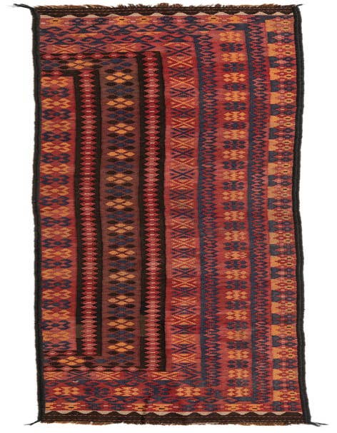 Detail image of 2' 10 x 14' 6 Hand Woven Kilim Fars Wool Runner Rug