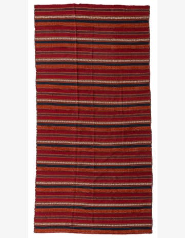 5' 9 x 11' 8 Hand Knotted Kilim Fars Persian Wool Runner Rug