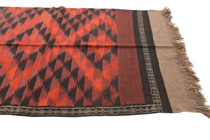 4' 2 x 14' 8 Hand Woven Kilim Fars Wool Runner Rug