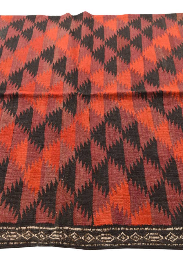 Detail image of 4' 2 x 14' 8 Hand Woven Kilim Fars Wool Runner Rug