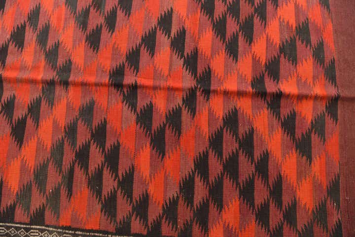 4' 2 x 14' 8 Hand Woven Kilim Fars Wool Runner Rug
