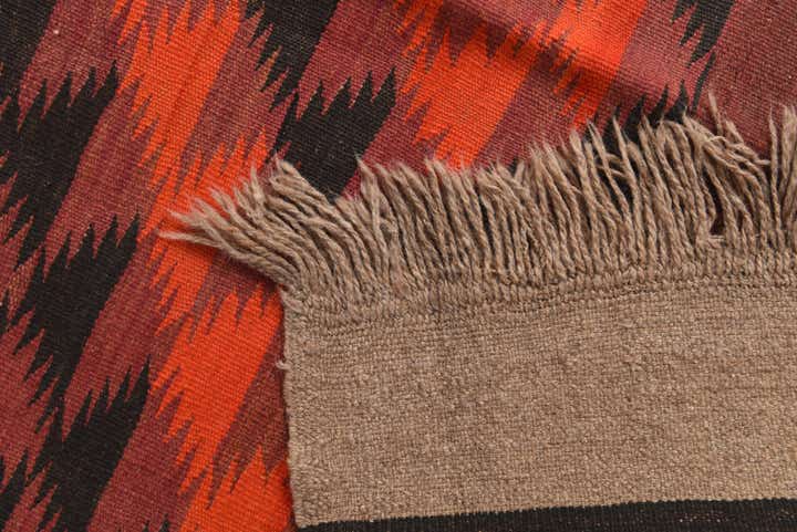 4' 2 x 14' 8 Hand Woven Kilim Fars Wool Runner Rug