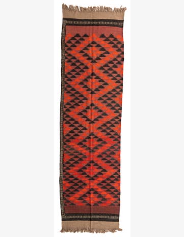4' 2 x 14' 8 Hand Woven Kilim Fars Wool Runner Rug