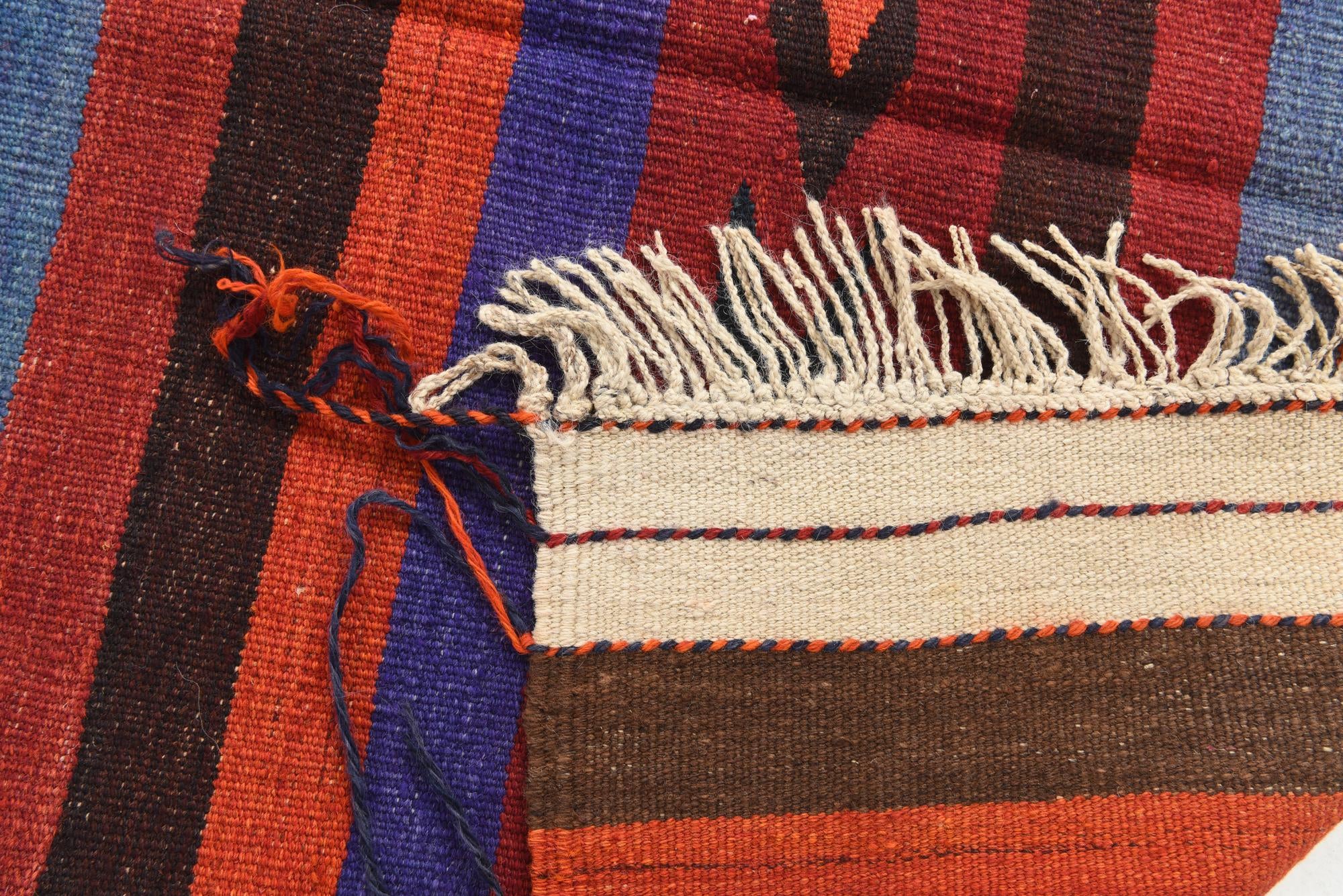4' 2 x 10' 3 Hand Woven Kilim Fars Wool Runner Rug