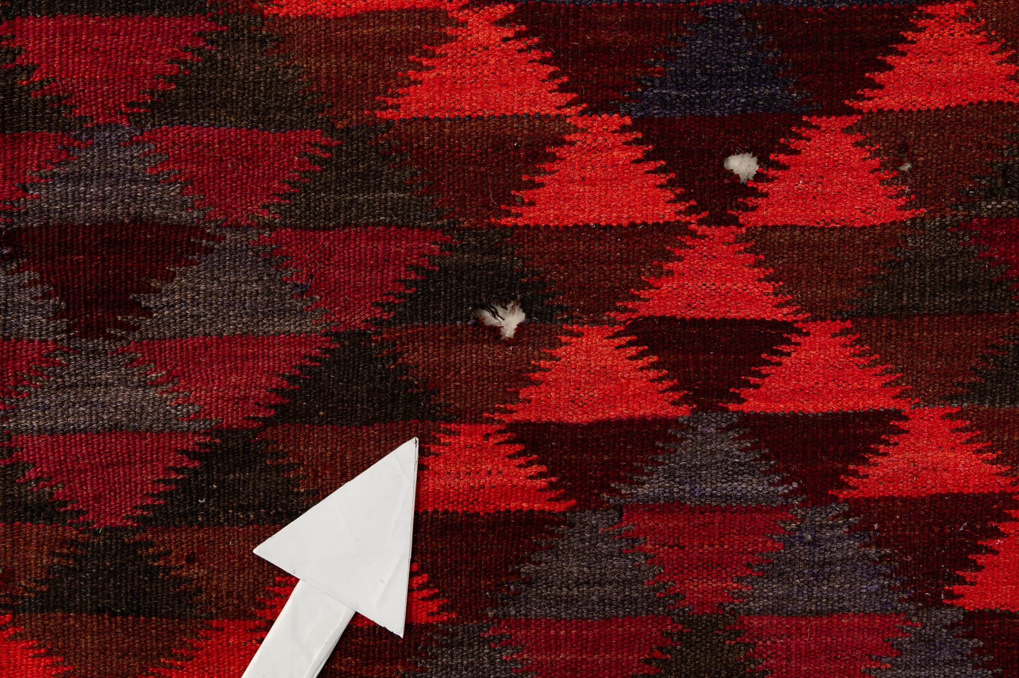 4' 5 x 14' 9 Hand Woven Kilim Fars Wool Runner Rug