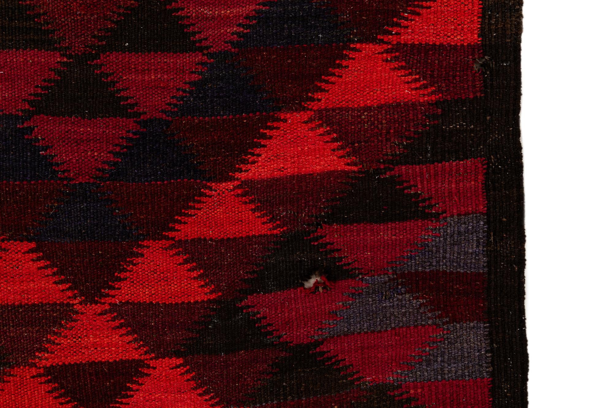 4' 5 x 14' 9 Hand Woven Kilim Fars Wool Runner Rug