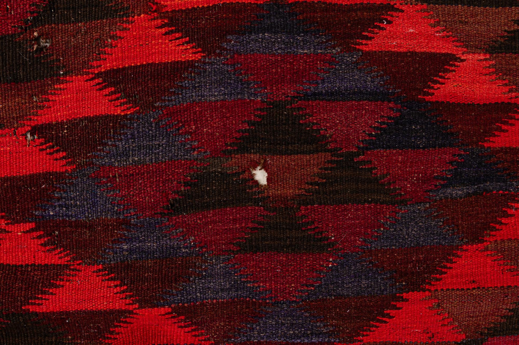4' 5 x 14' 9 Hand Woven Kilim Fars Wool Runner Rug