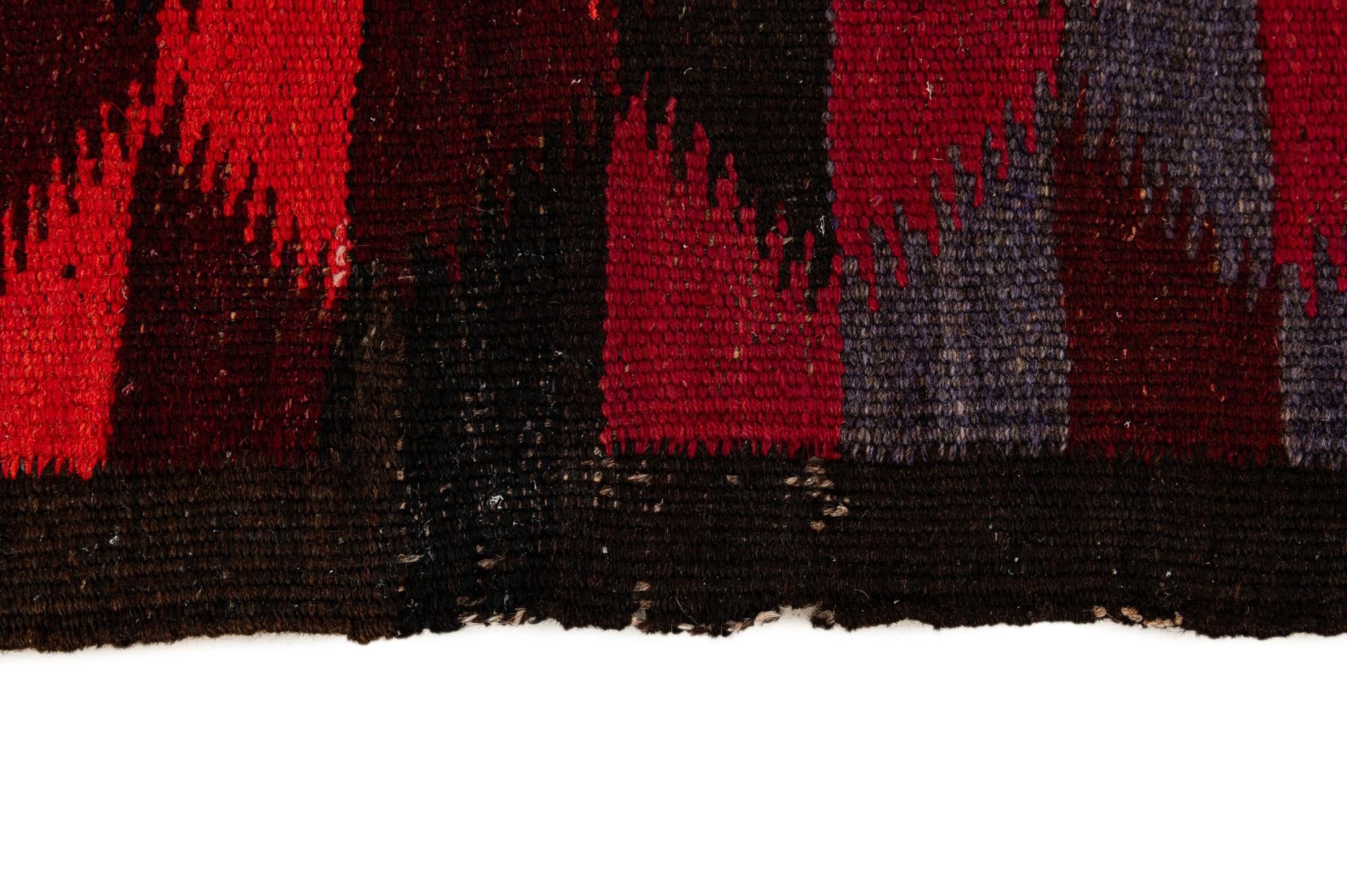 4' 5 x 14' 9 Hand Woven Kilim Fars Wool Runner Rug