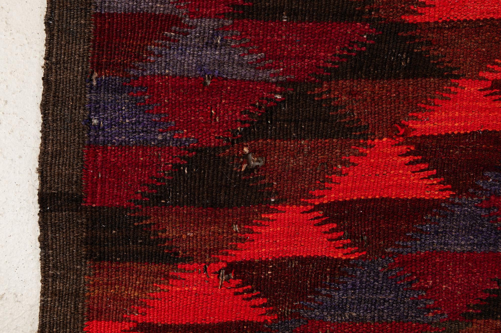 4' 5 x 14' 9 Hand Woven Kilim Fars Wool Runner Rug