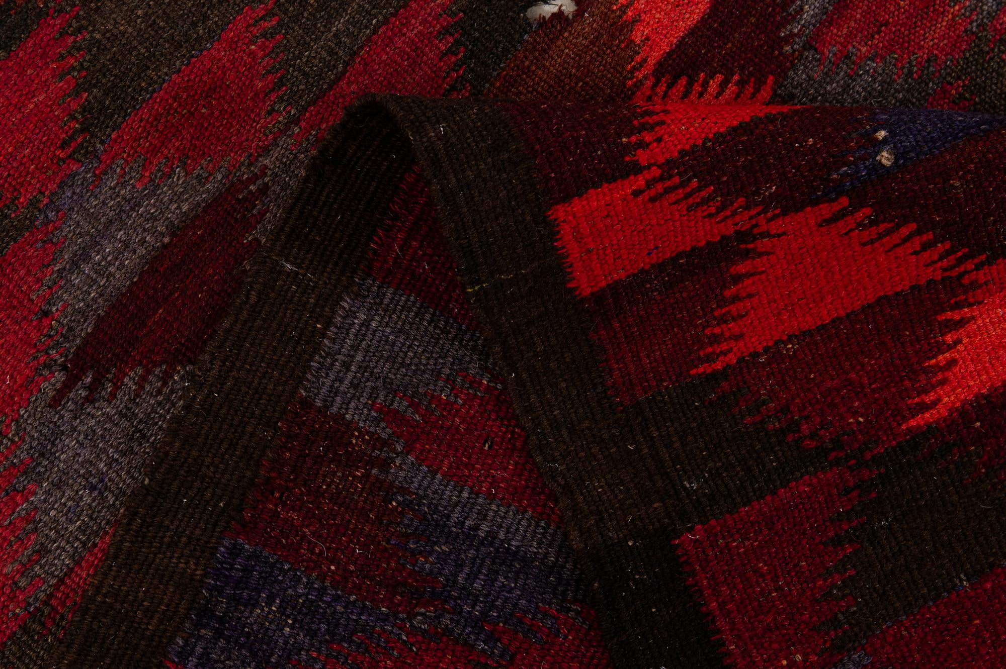 4' 5 x 14' 9 Hand Woven Kilim Fars Wool Runner Rug