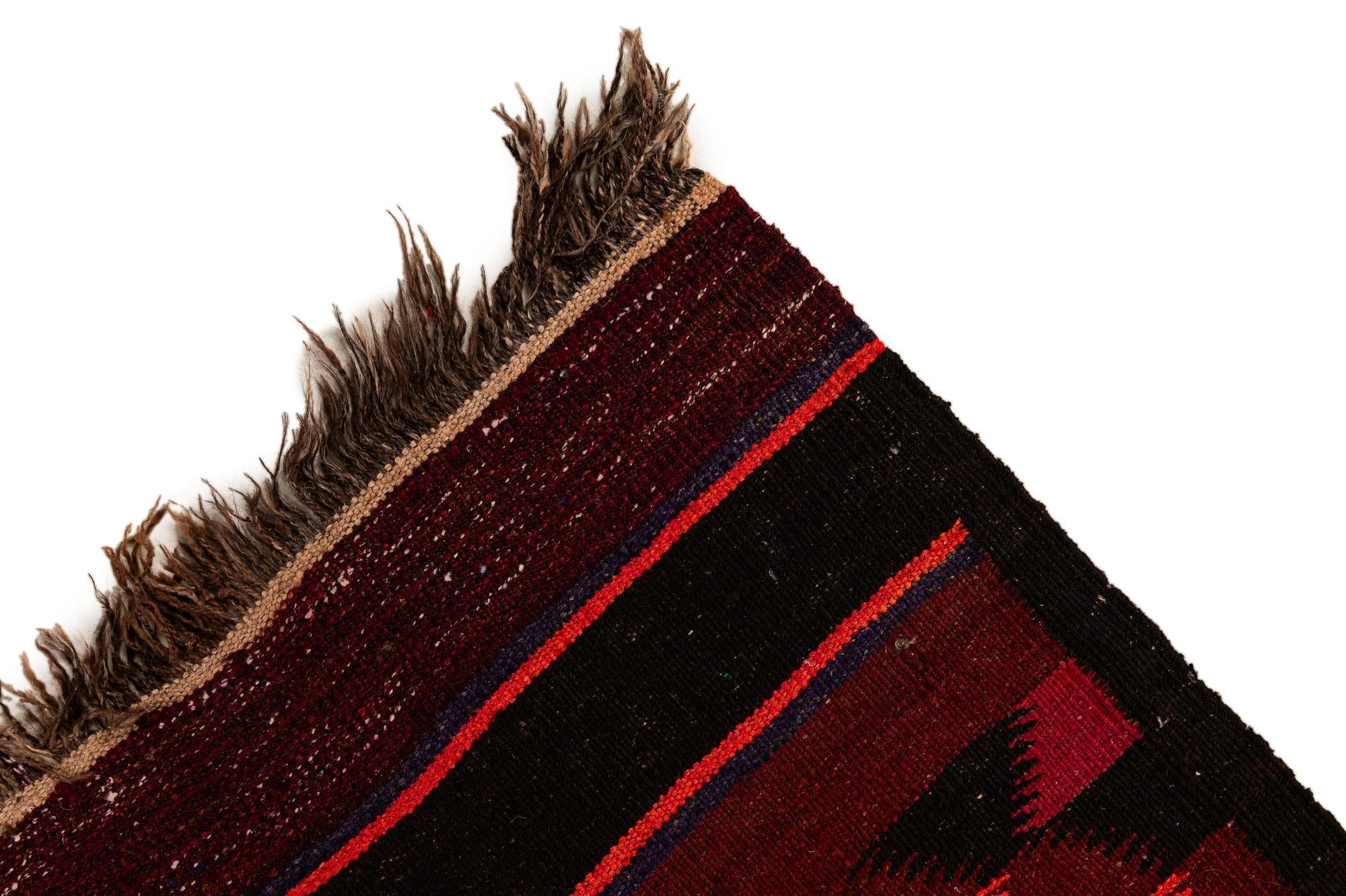 4' 5 x 14' 9 Hand Woven Kilim Fars Wool Runner Rug