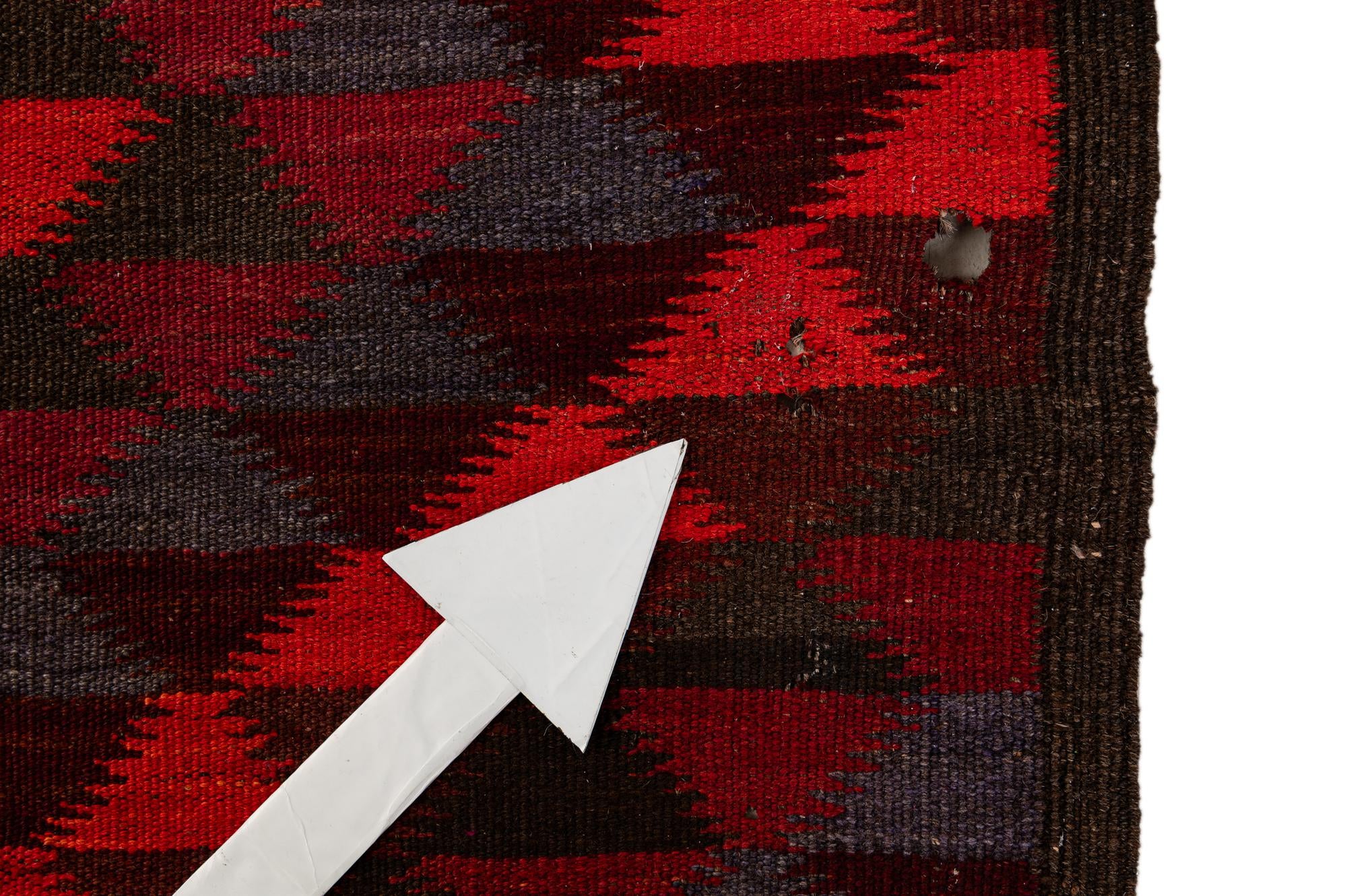 4' 5 x 14' 9 Hand Woven Kilim Fars Wool Runner Rug