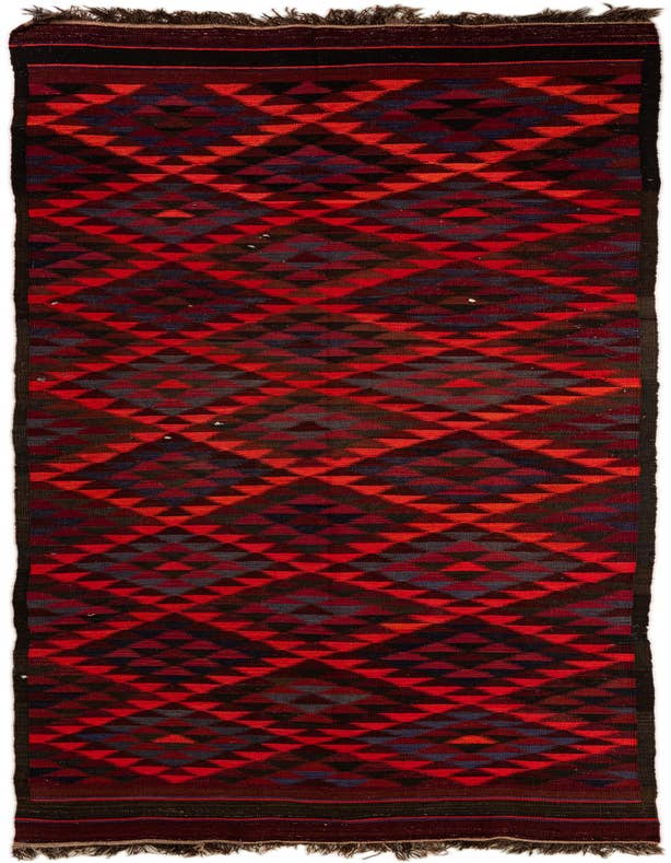 Detail image of 4' 5 x 14' 9 Hand Woven Kilim Fars Wool Runner Rug