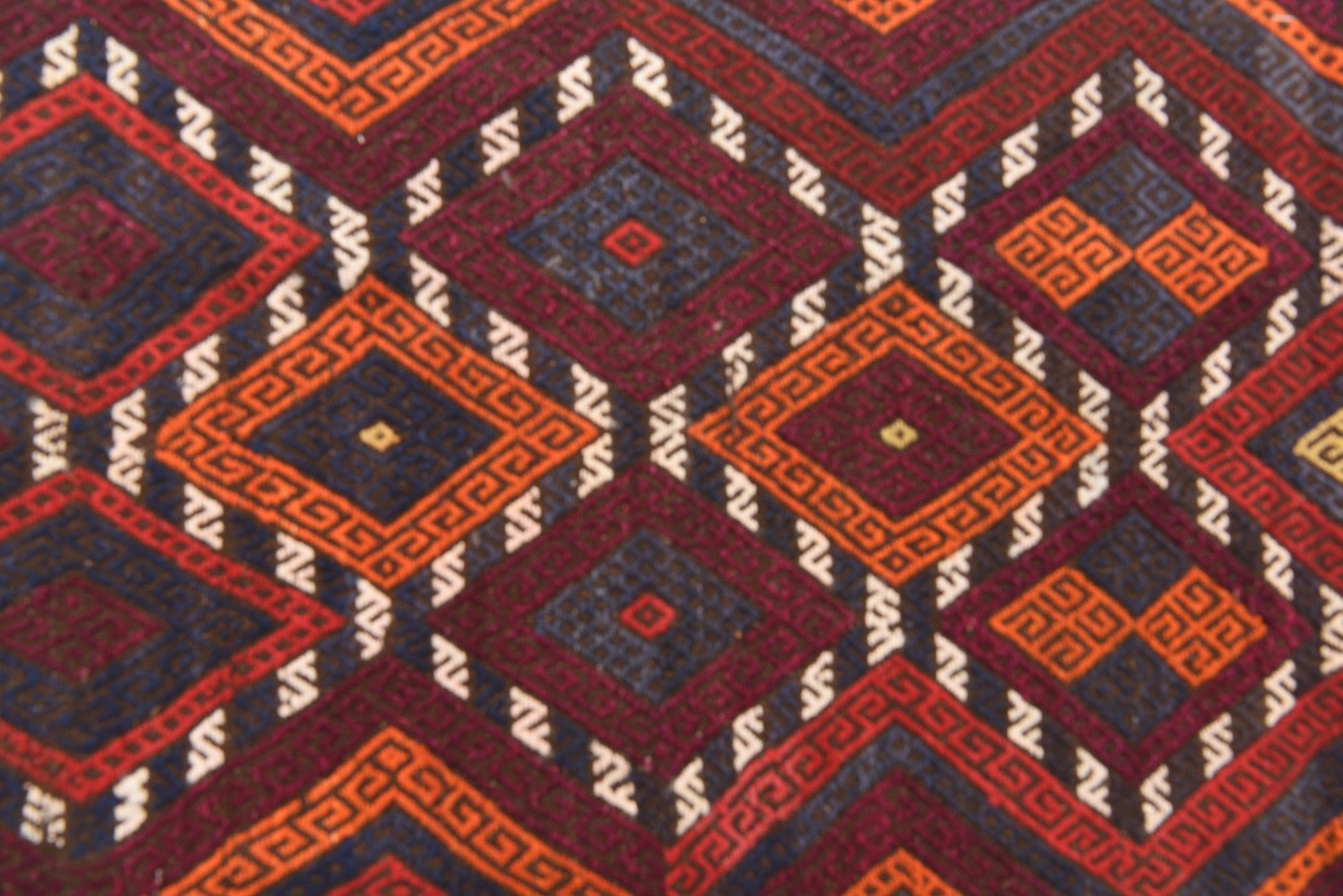 2' 4 x 10' 1 Hand Woven Kilim Fars Wool Runner Rug