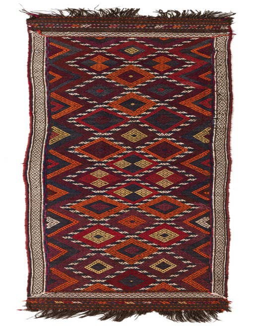 Detail image of 2' 4 x 10' 1 Hand Woven Kilim Fars Wool Runner Rug